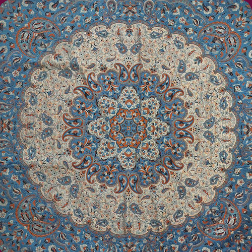 رومیزی ترمه ارکیده اروپایی دور آبی