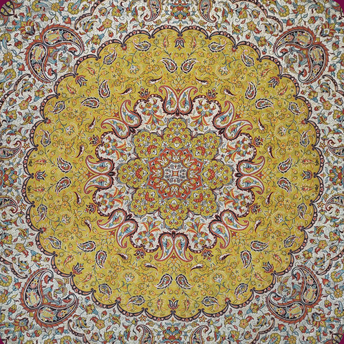 رومیزی ترمه ارکیده زرد