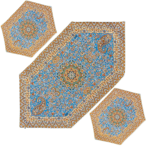 ست سه تکه ترمه پدیده آبی فیروزه ای