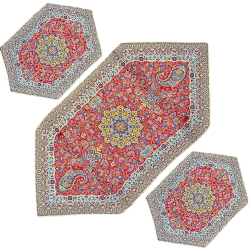 ست سه تکه ترمه پدیده قرمز زرد