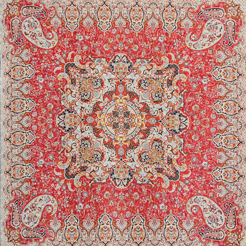 رومیزی ترمه طرح گیتی قرمز کرم