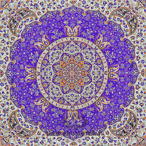 رومیزی ترمه طرح مهستان بنفش