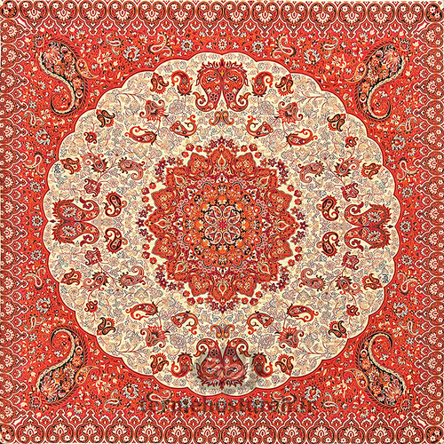 رومیزی ترمه طرح پدیده کرم سنتی