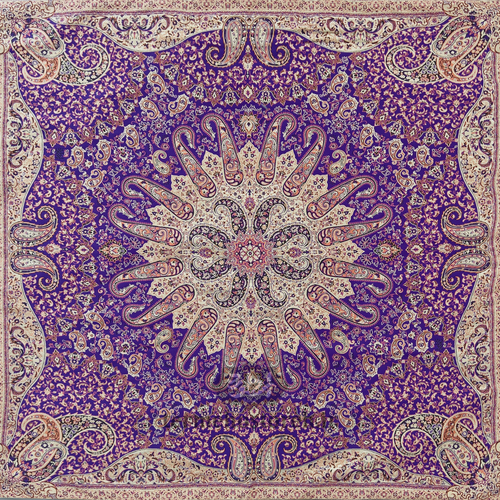 رومیزی ترمه طرح میترا بنفش
