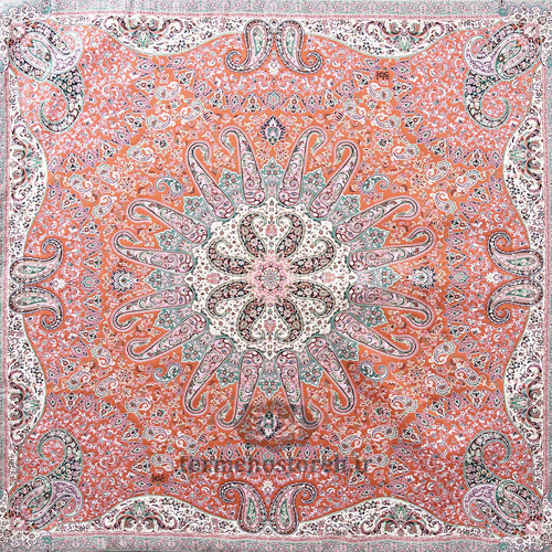 رومیزی ترمه طرح میترا نارنجی