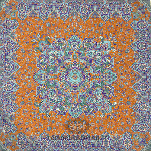 رومیزی ترمه طرح گیتی نارنجی